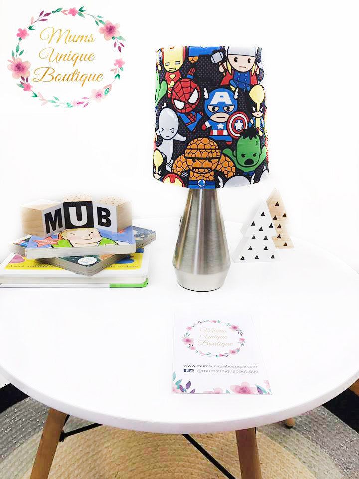 Black Marvel Avengers Kawaii Touch Lamp Switch Lamp Night Light Table Lamp