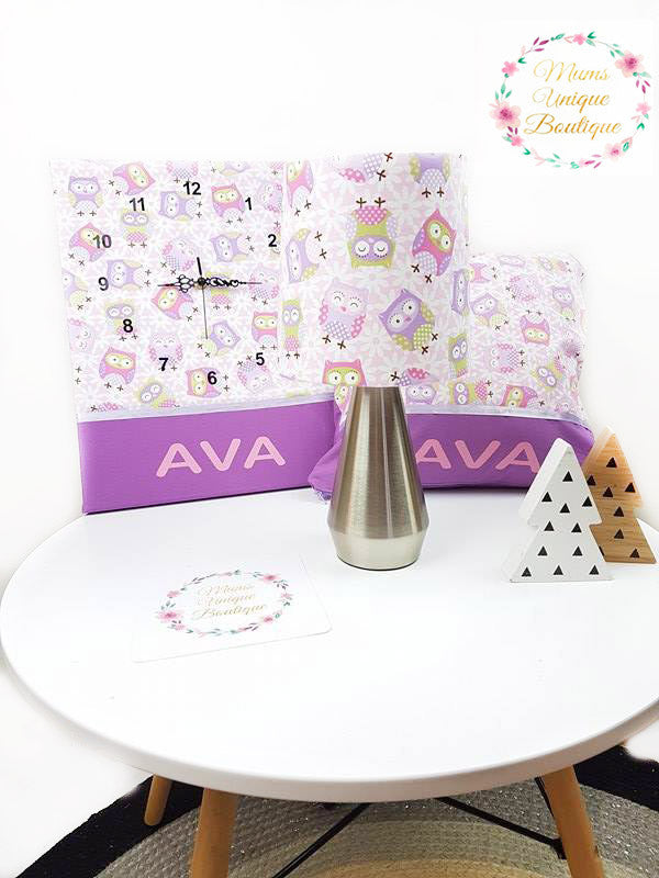 Custom Lamp, Canvas Clock & Cushion Set