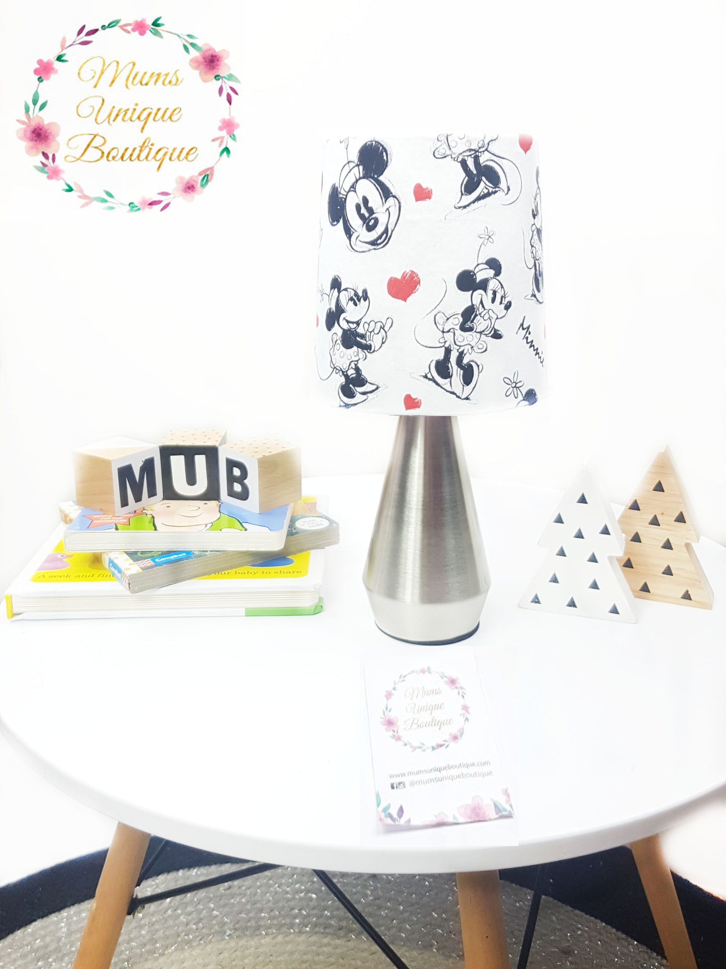 White Mickey Mouse Minnie Mouse Touch Lamp Switch Lamp Night Light Table Lamp