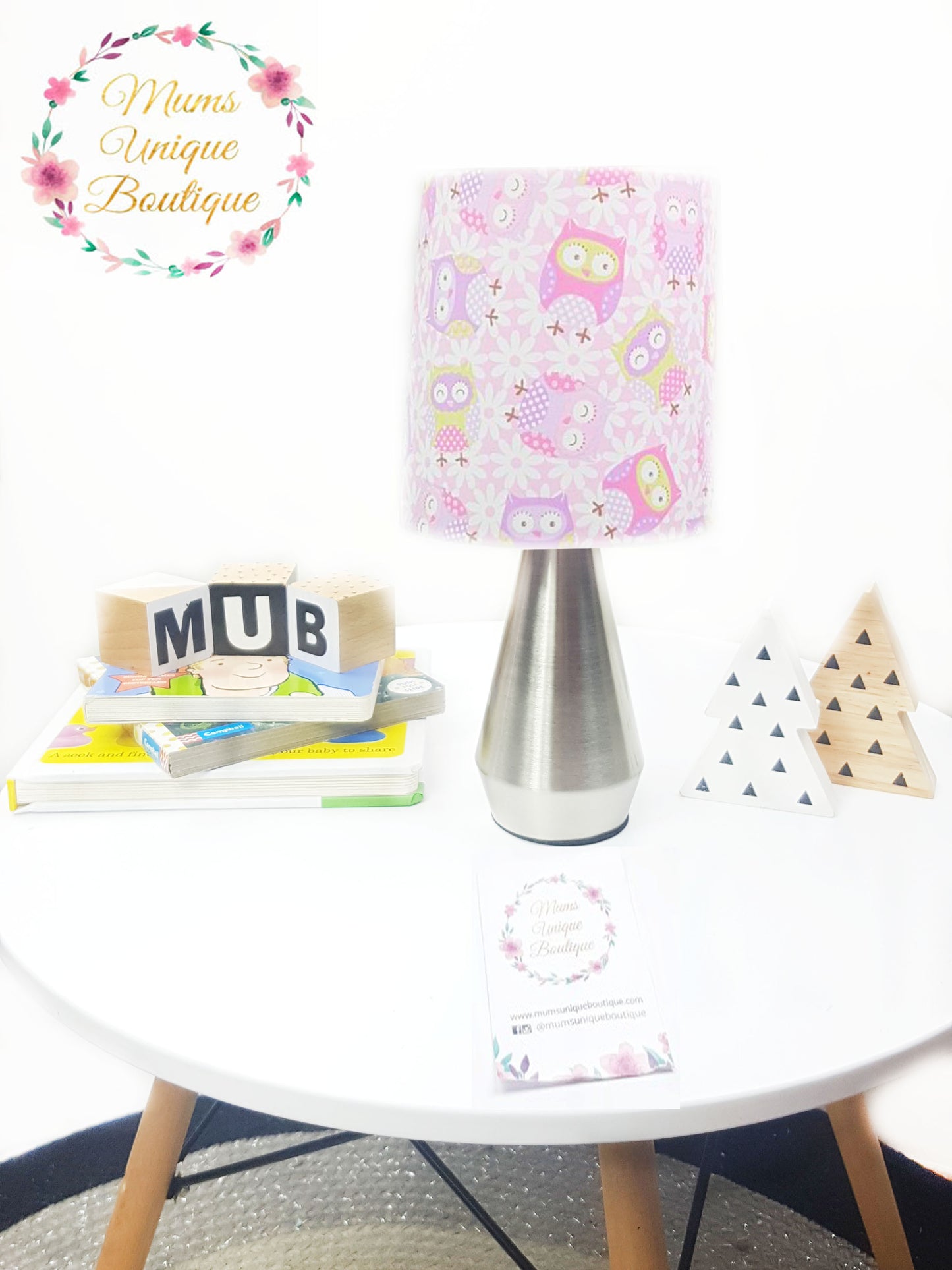 Pink Cartoon Owl Touch Lamp Switch Lamp Night Light Table Lamp