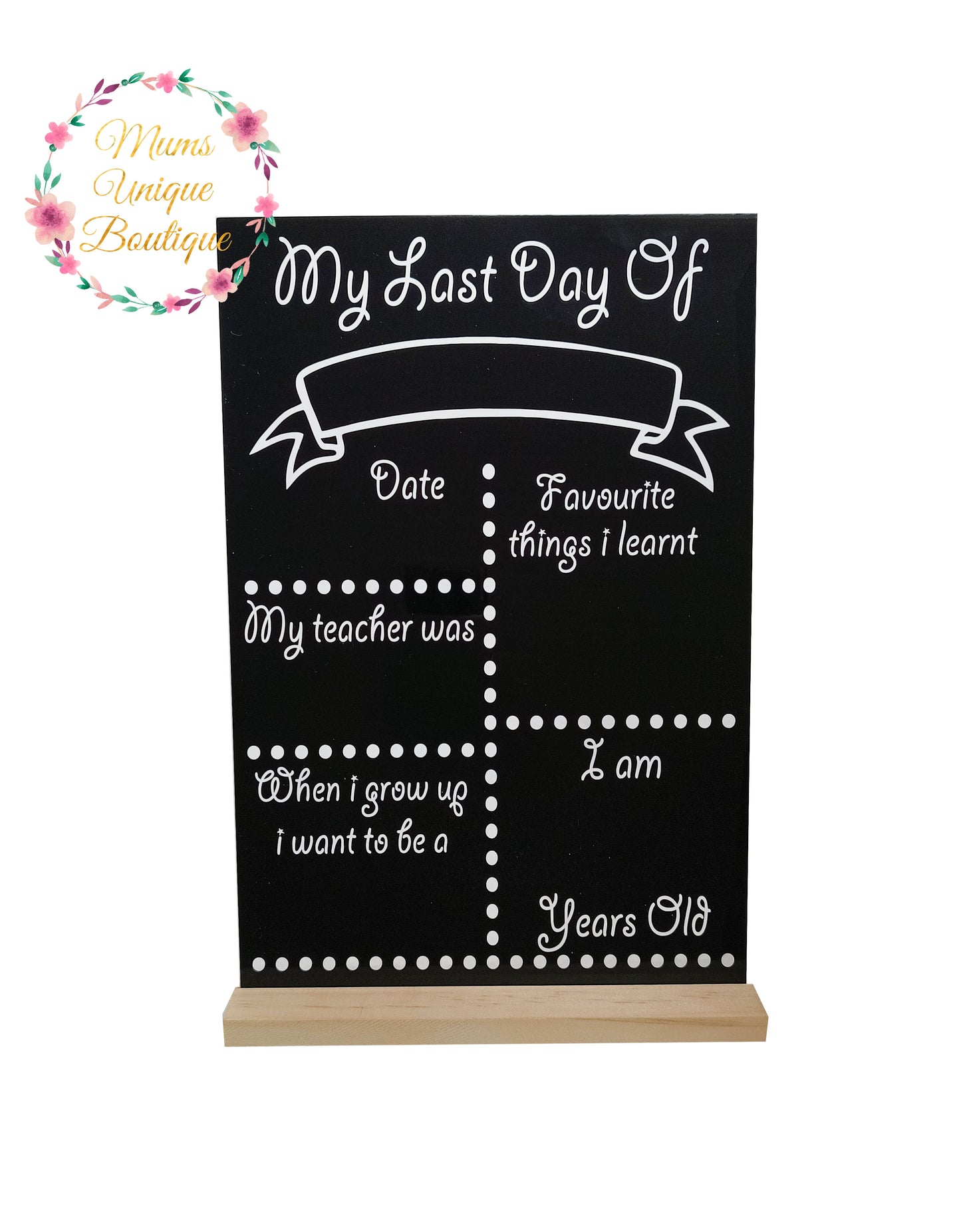 First Day of School/Daycare Dots Chalk Board with Ruler My Teacher
