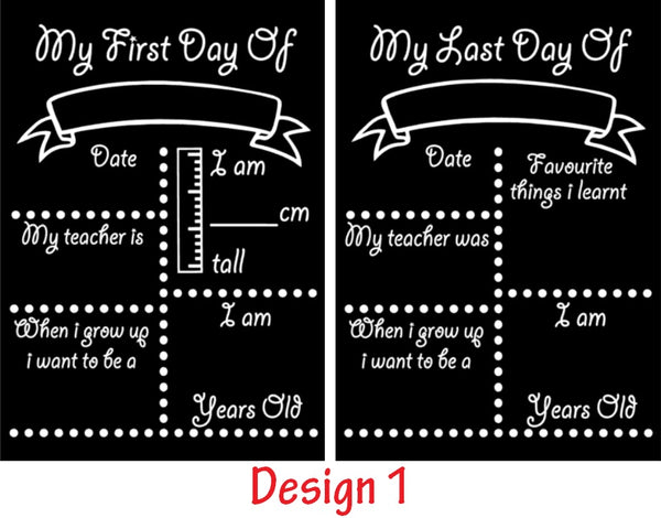 First Day Of School Chalk Board Dot Design - Large