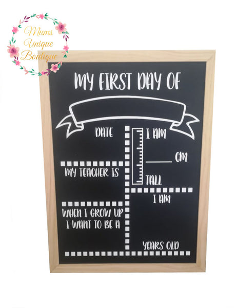 First Day Of School Chalk Board Square Design - Large