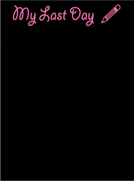 First Day of School/Daycare Dots Chalk Board with Ruler My Teacher - Pink