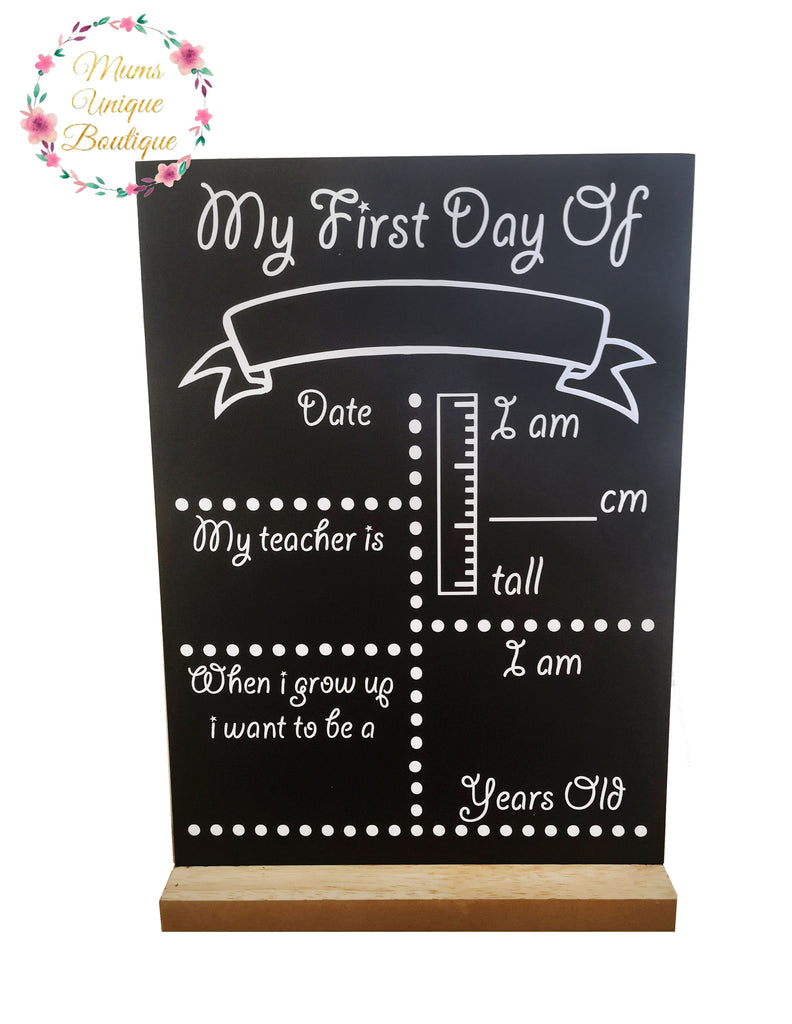 First Day of School/Daycare Dots Chalk Board with Ruler My Teacher