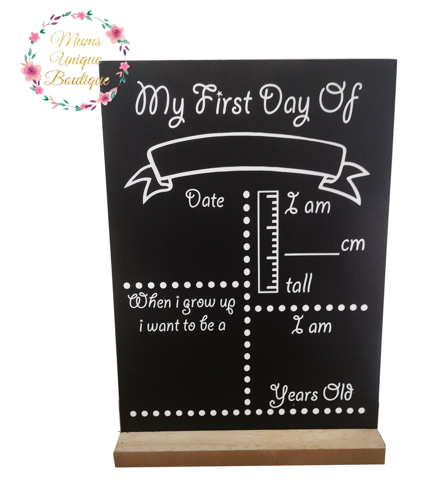 First Day of School/Daycare Dots Chalk Board with Ruler - Custom Order