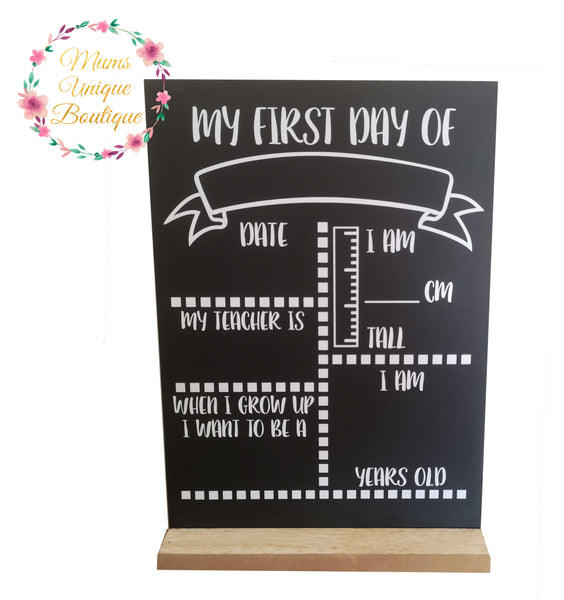 First Day of School/Daycare Dots Chalk Board with Ruler My Teacher - Square Design