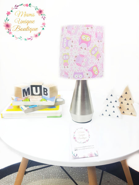 Pink Cartoon Owl Touch Lamp Switch Lamp Night Light Table Lamp