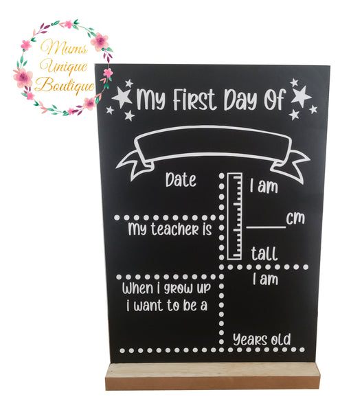 First Day of School/Daycare Dots Chalk Board with Ruler My Teacher Stars